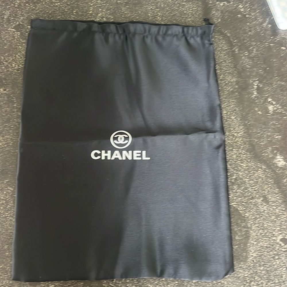 New Chanel black satin drawstring dust cover bag 11” x 14.5” - Picture 4 of 4